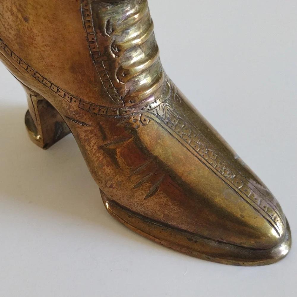 Solid Brass Woman's Victorian Boot Enesco India